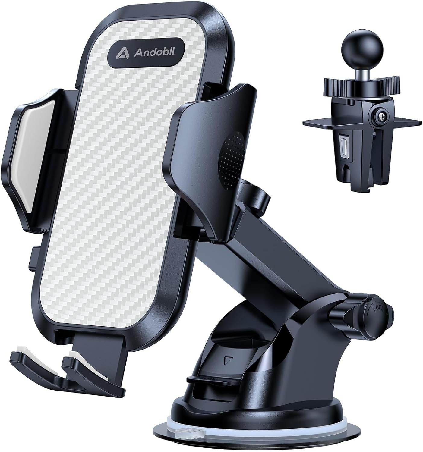 Andobil Military-Grade Car Phone Holder for Dashboard, Windshield, and Vent - Compatible with iPhone 16 Pro Max/15/14/13/12 and Samsung - Designed for Bumpy Roads