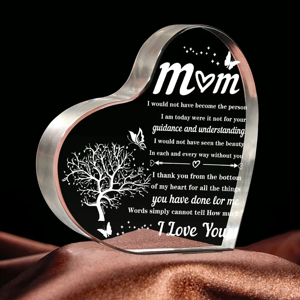 Acrylic Keepsake for Mom - 3.9X3.9 Inch - Heartfelt Birthday, Mother's Day, Christmas, and Valentine's Day Gift from Son